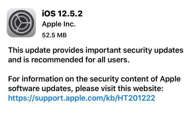 曲松苹果手机维修分享iOS12.5.2发布，建议所有老苹果用户安装 